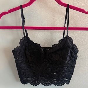 Zara Black Lace Bandeau Size S